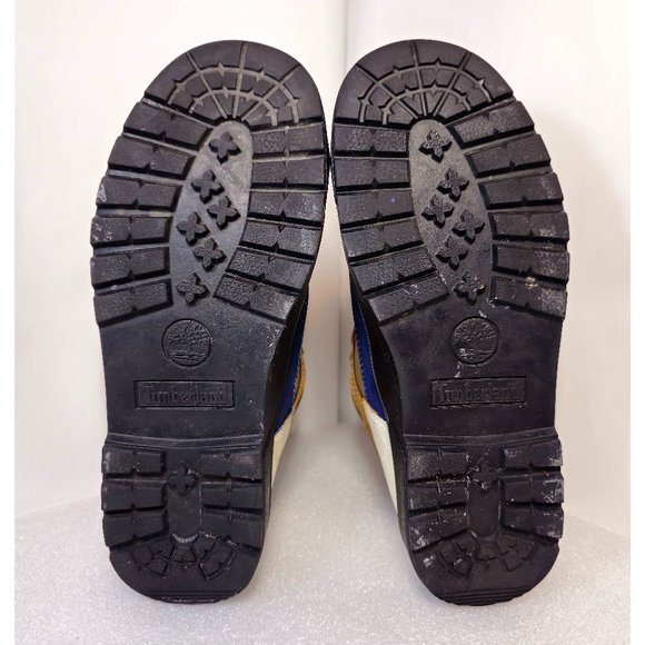 Hand-Painted Distressed Tan Wheat Timberland Grade School Field Boots Boys Sz 4 - Picture 11 of 12